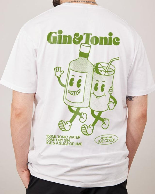 2 Sides GIN AND TONIC Meme T Shirt, Unisex Retro Cartoon Aesthetic T Shirts, Men Summer Fashion Cotton, Cotton Menswear,...