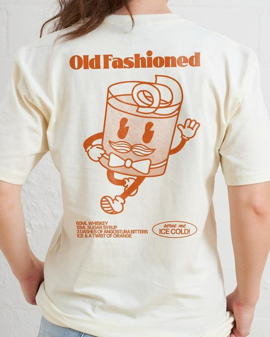 2 Sides OLD FASHIONED T-SHIRT, Men Summer Fashion Cotton, Cotton Menswear, S to 3XL Soft Top Hoodie, Sweatshirt