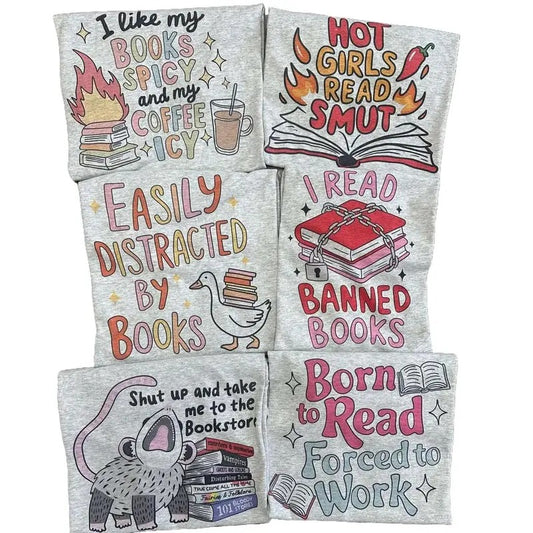 2 for 24 BOOK LOVERS BUNDLE- Graphic Tee Bundle - Choose Your Designs - LEAVE SECOND REQUEST IN NOTES AT CHECKOUT Top Womenswear