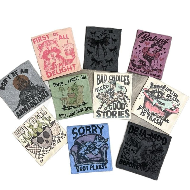 2 for 30 VERSION THREE COLORFUL - FUNNY SHIRTS  - Graphic Tee Bundle - Choose Your Designs- LEAVE DESIGN CHOICE AT CHECKOUT - SET D