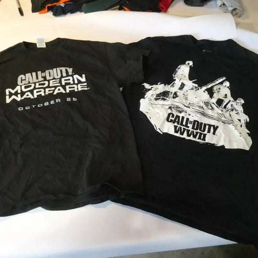 2 sides Call of Duty Modern Warefare adn WWII T-shirt,  Made Using 100% Us Cotton, Design & Printed In The USA Menswear...