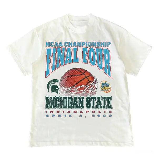 2000 Michigan State Spartans Four Champ Unisex ncaa T-Shirt, Full Size, Full Color, Gift For Womenswear Graphic Tee basketball