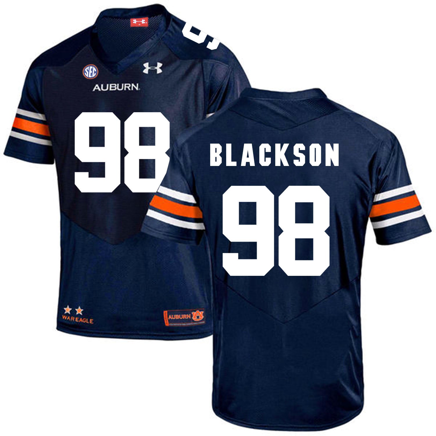 2017 Auburn Tigers Under Armour Angelo Blackson 98 Navy