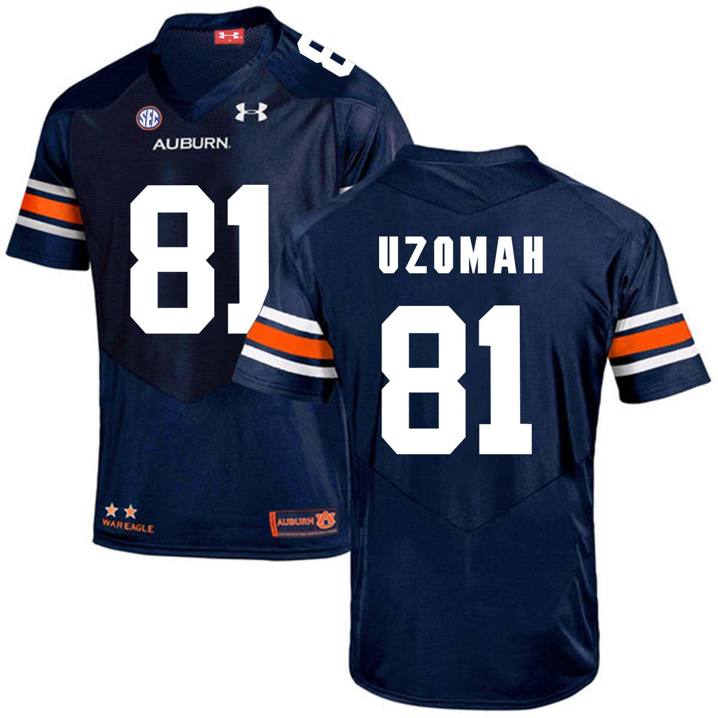2017 Auburn Tigers Under Armour C.J. Uzomah 81 Navy