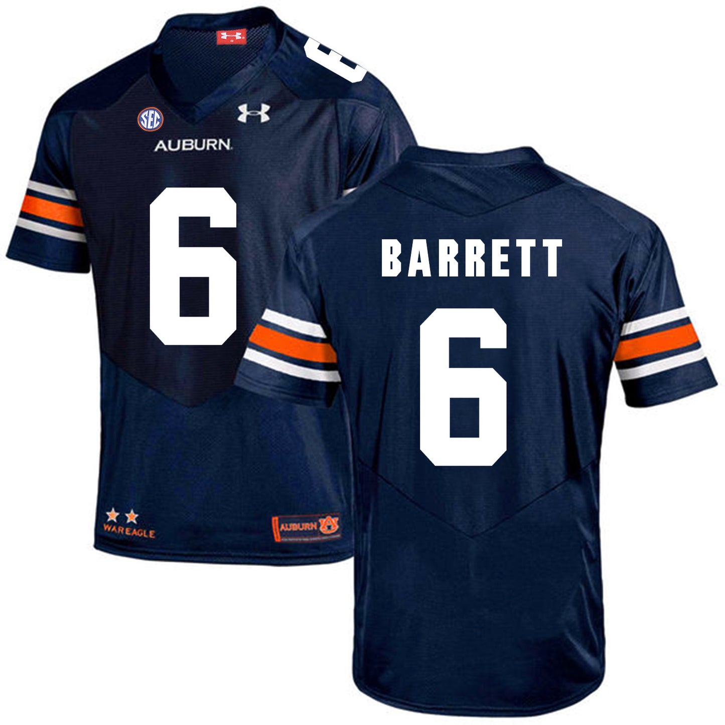 2017 Auburn Tigers Under Armour Devan Barrett 6 Navy