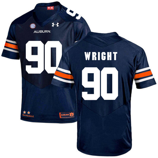2017 Auburn Tigers Under Armour Gabe Wright 90 Navy