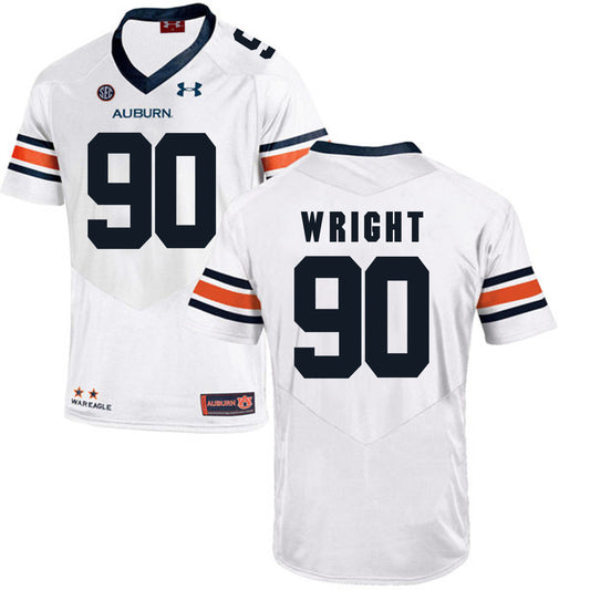 2017 Auburn Tigers Under Armour Gabe Wright 90 White