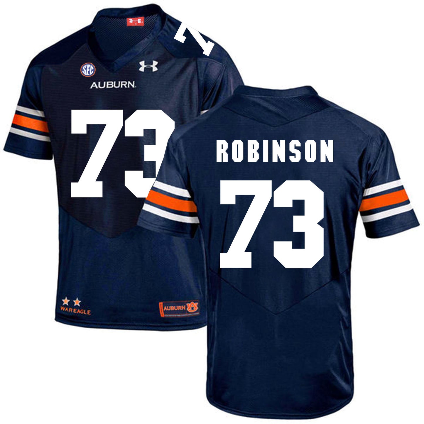 2017 Auburn Tigers Under Armour Greg Robinson 73 Navy