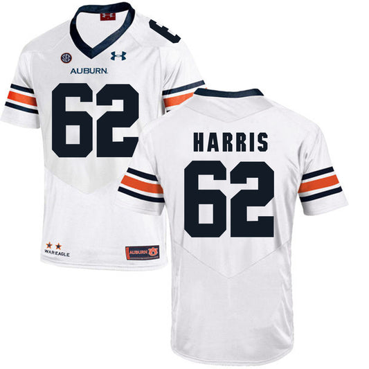 2017 Auburn Tigers Under Armour Josh Harris 62 White