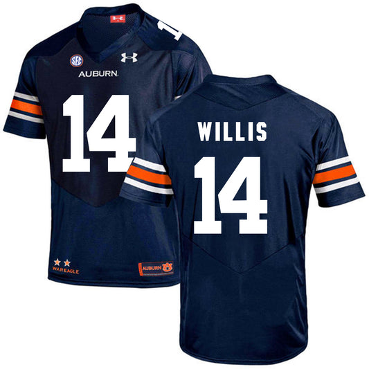 2017 Auburn Tigers Under Armour Malik Willis 14 Navy