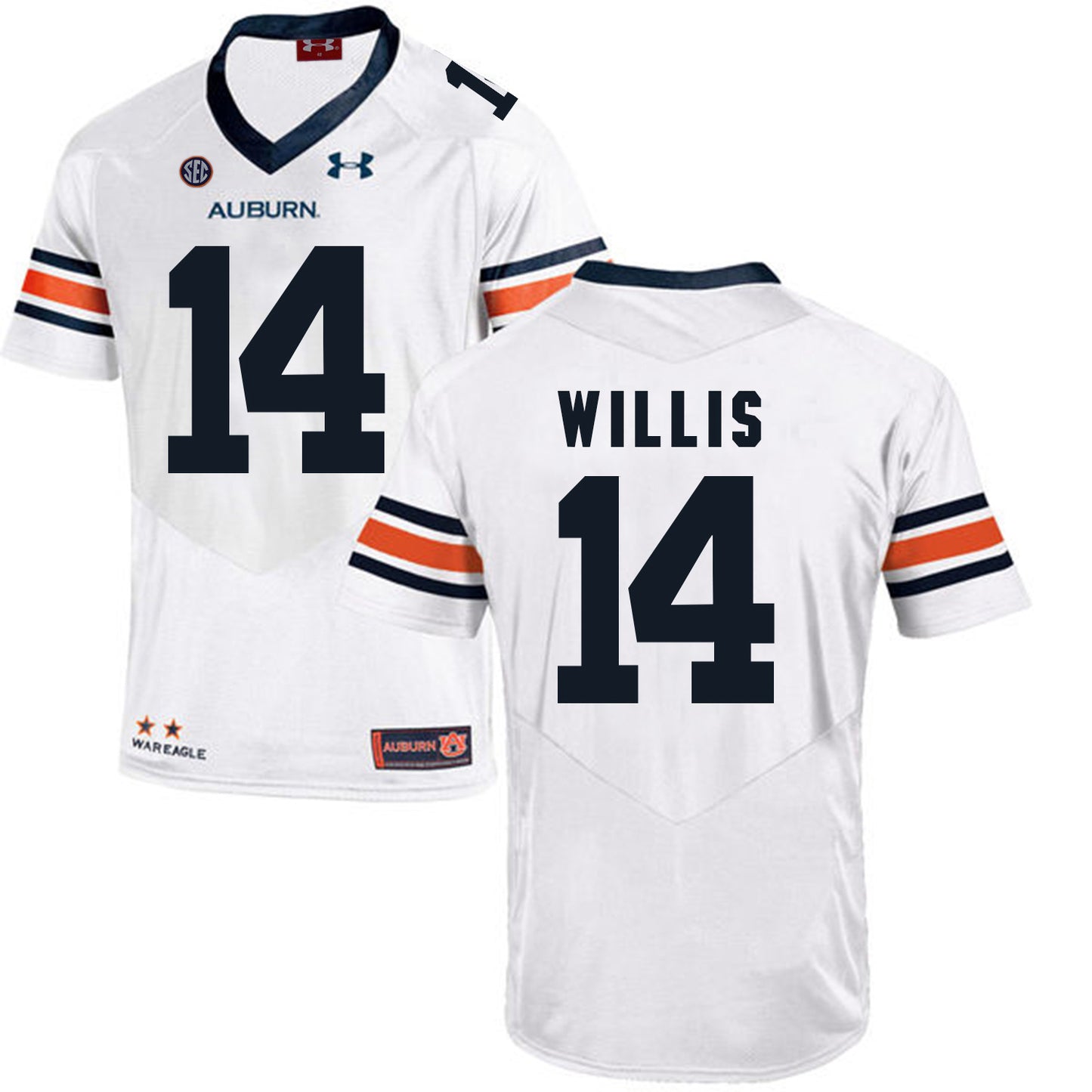 2017 Auburn Tigers Under Armour Malik Willis 14 White