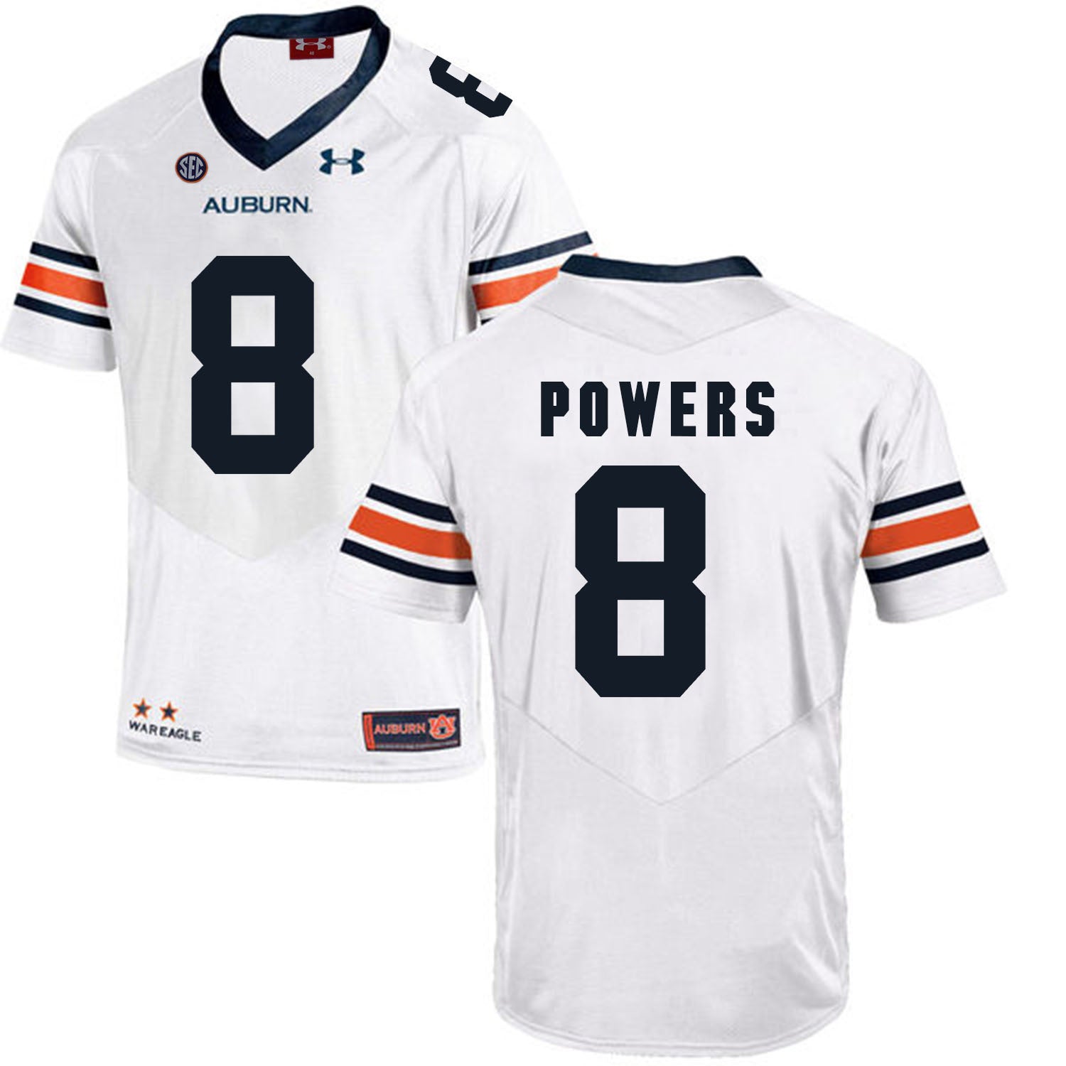 2017 Auburn Tigers Under Armour POWERS 8 White