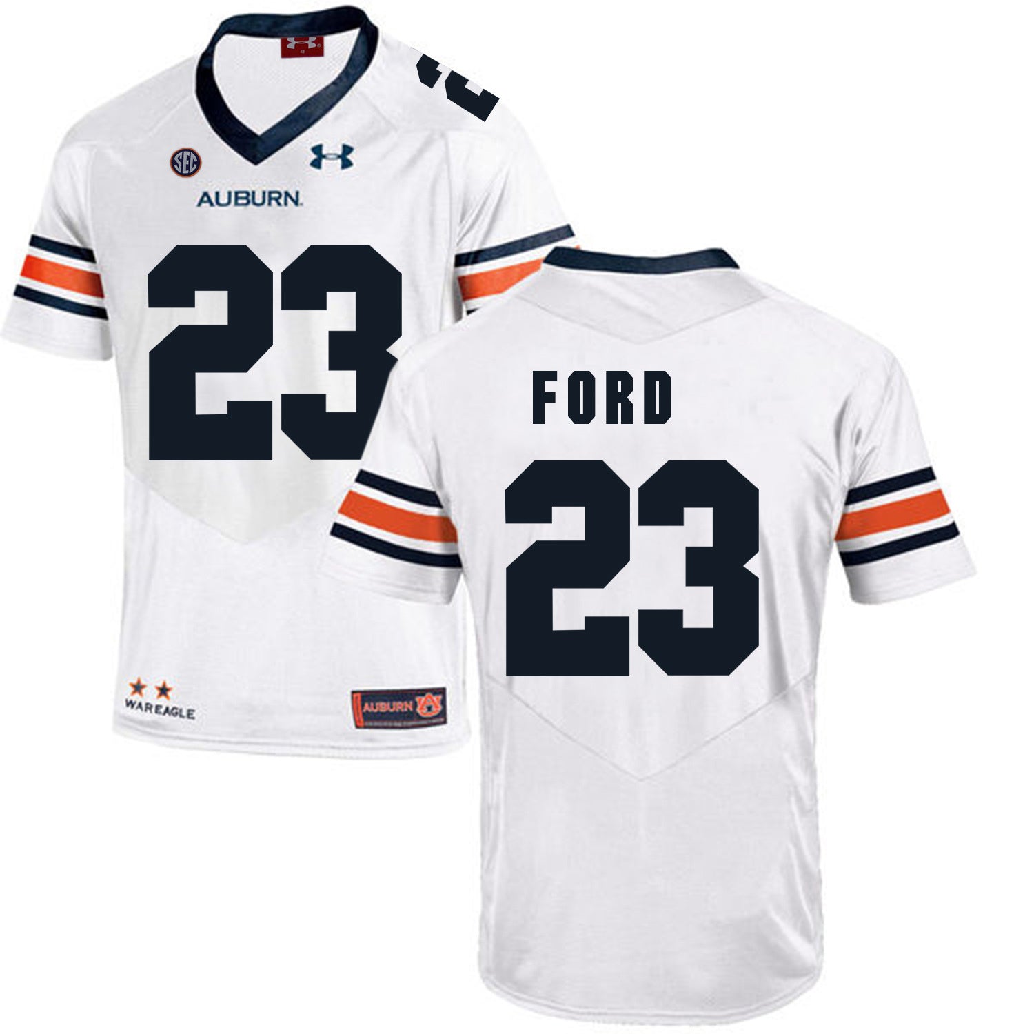2017 Auburn Tigers Under Armour Rudy Ford 23 White