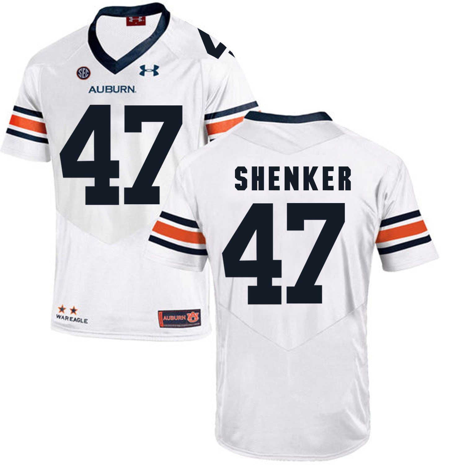 2017 Auburn Tigers Under Armour SHENKER 47 White