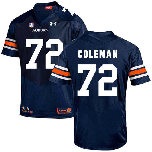 2017 Auburn Tigers Under Armour Shon Coleman 72 Navy