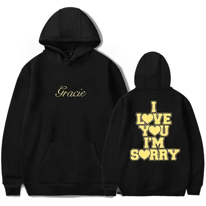 2024 Autumn Gracie Abrams I Love You I'm Sorry Printed Hoodie Sweater Unisex Long Sleeve Fashion Trend Street Pullover...