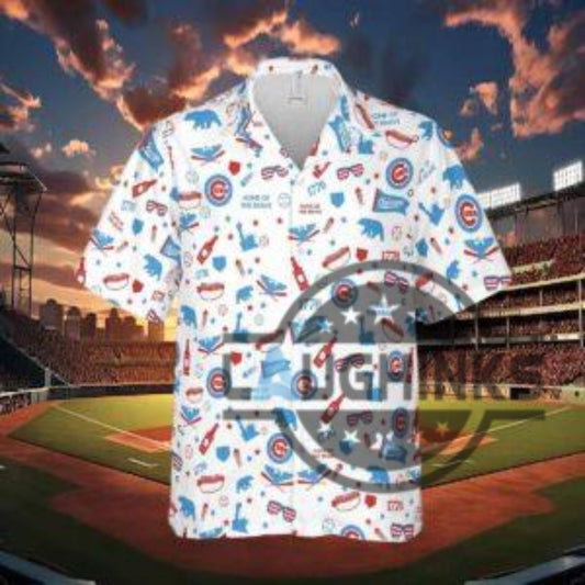 2024 Chicago Cubs Sga Fourth Of July Hawaiian Shirt Giveaway