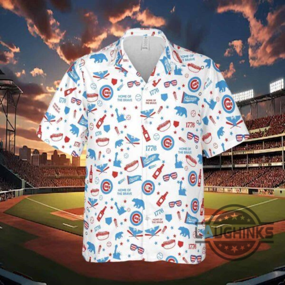2024 Chicago Cubs Sga Fourth Of July Hawaiian Shirt Giveaway