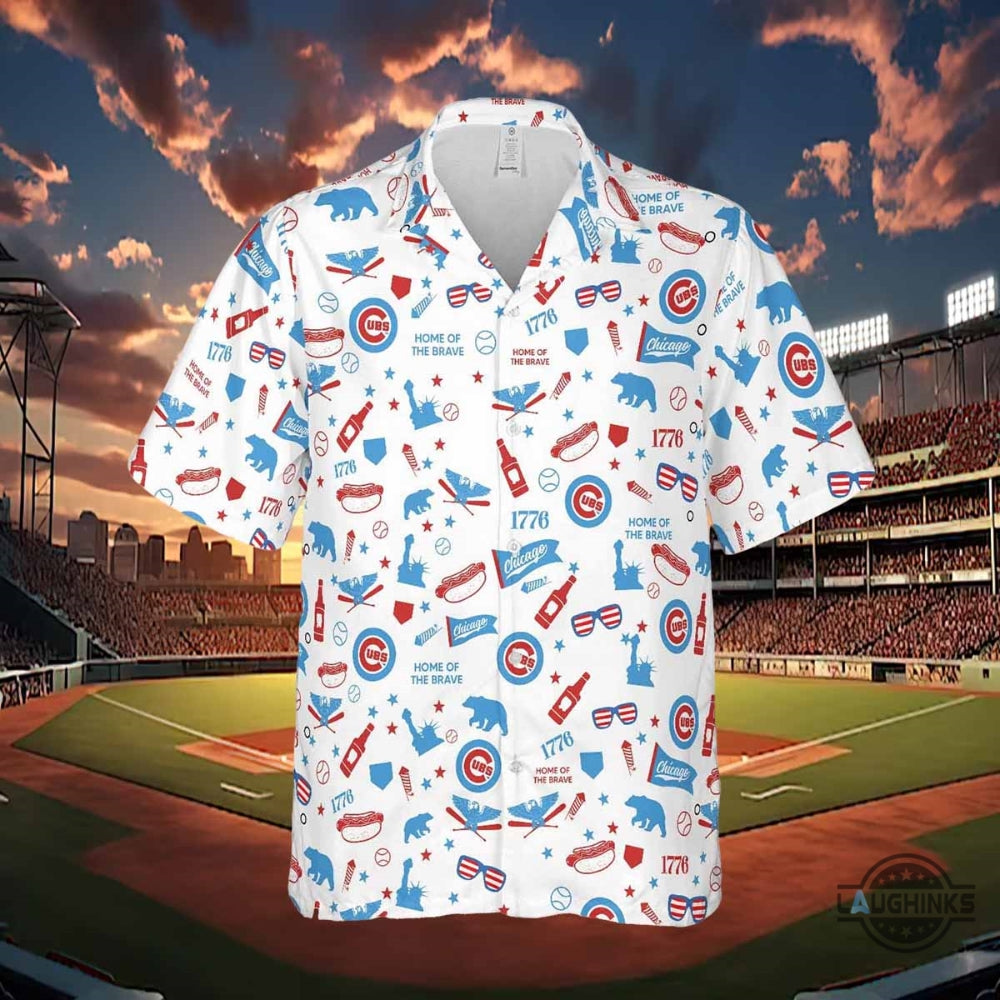 2024 Chicago Cubs Sga Fourth Of July Hawaiian Shirt Giveaway