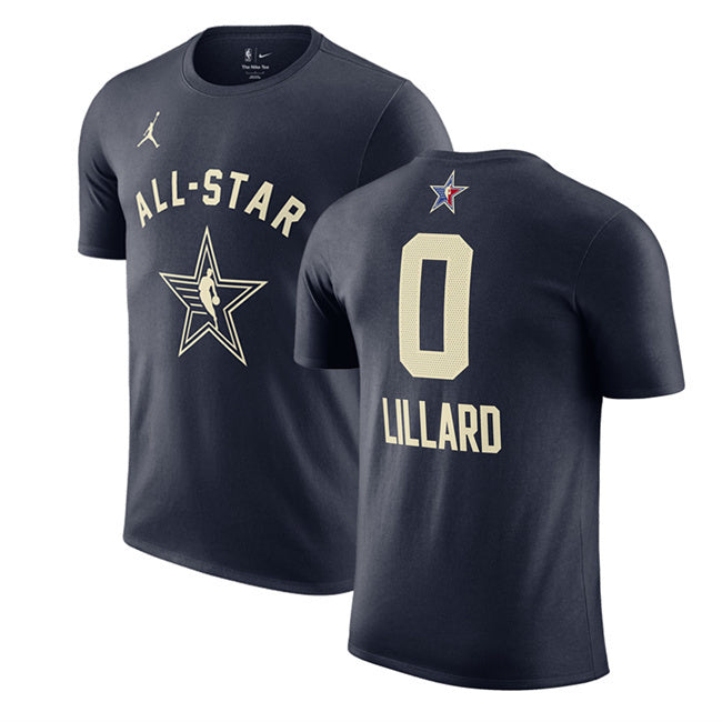 2024 All-Star #0 Damian Lillard Navy T-Shirt Style 2