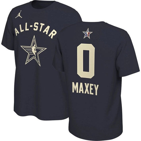 2024 All-Star #0 Tyrese Maxey Navy T-Shirt Style 1