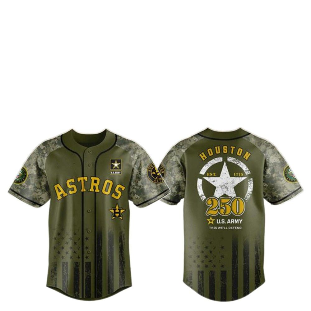 2025 Astros US ARMY 250th Birthday Baseball Jersey - Grishko.com