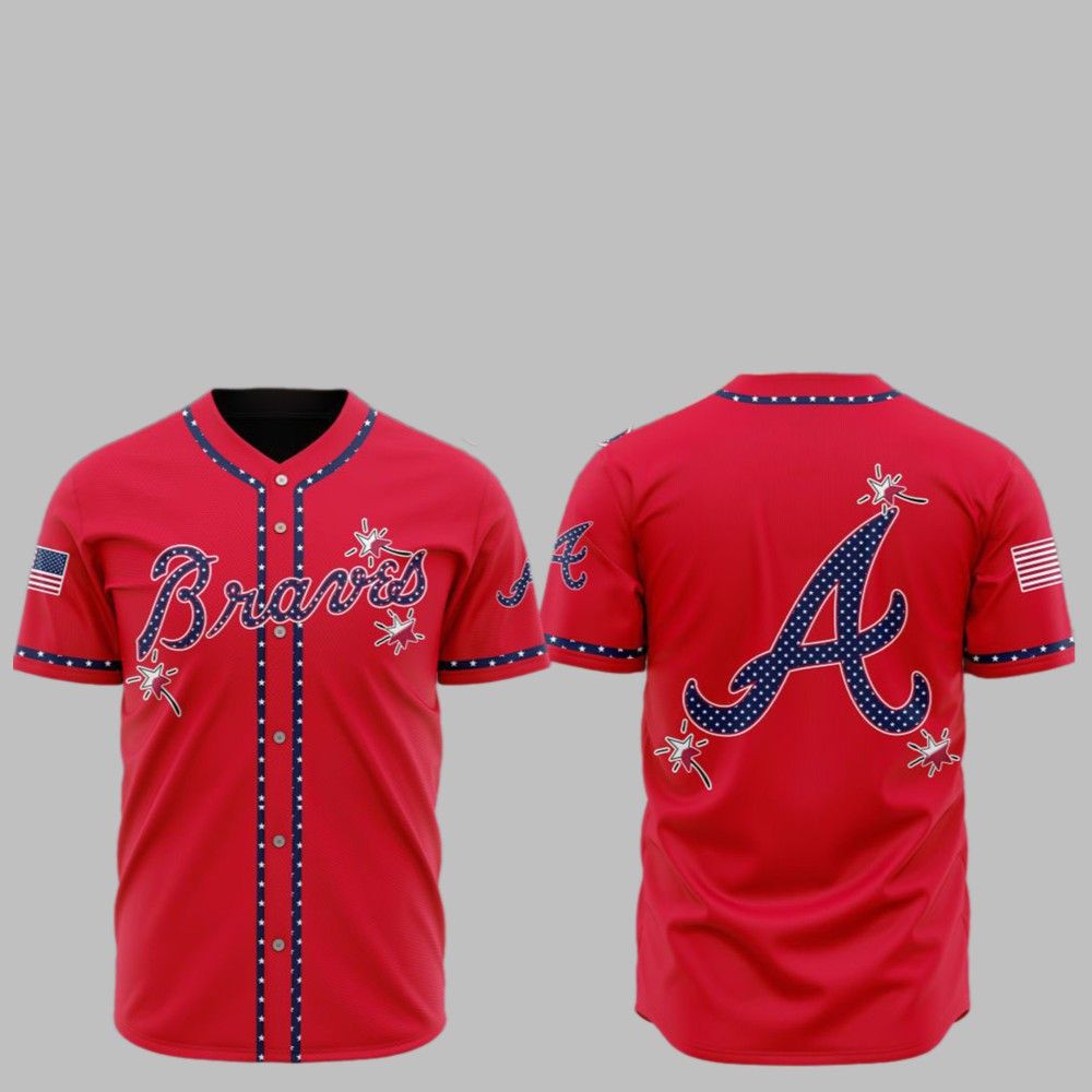 2025 Atlanta Braves Happy Independence Day Baseball Jersey - Grishko.com