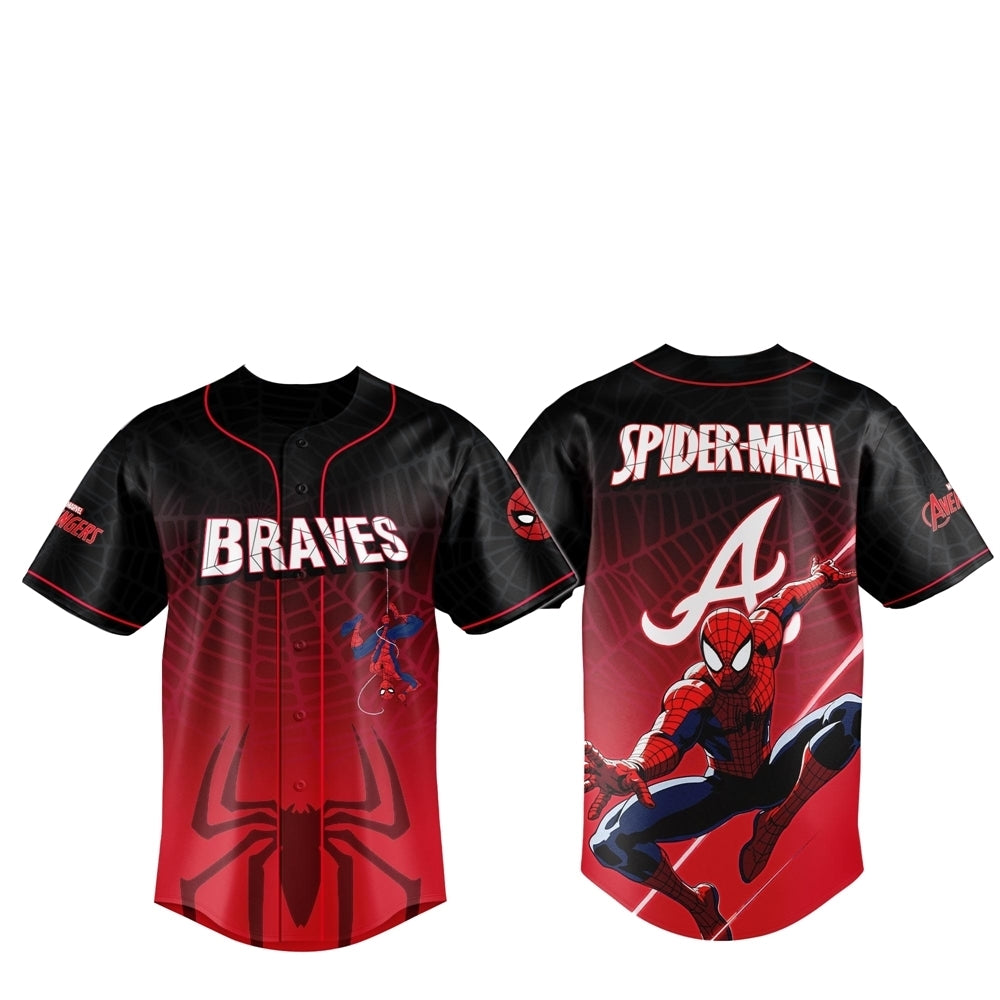 2025 Atlanta Braves Spider Man Night Baseball Jersey - Grishko.com