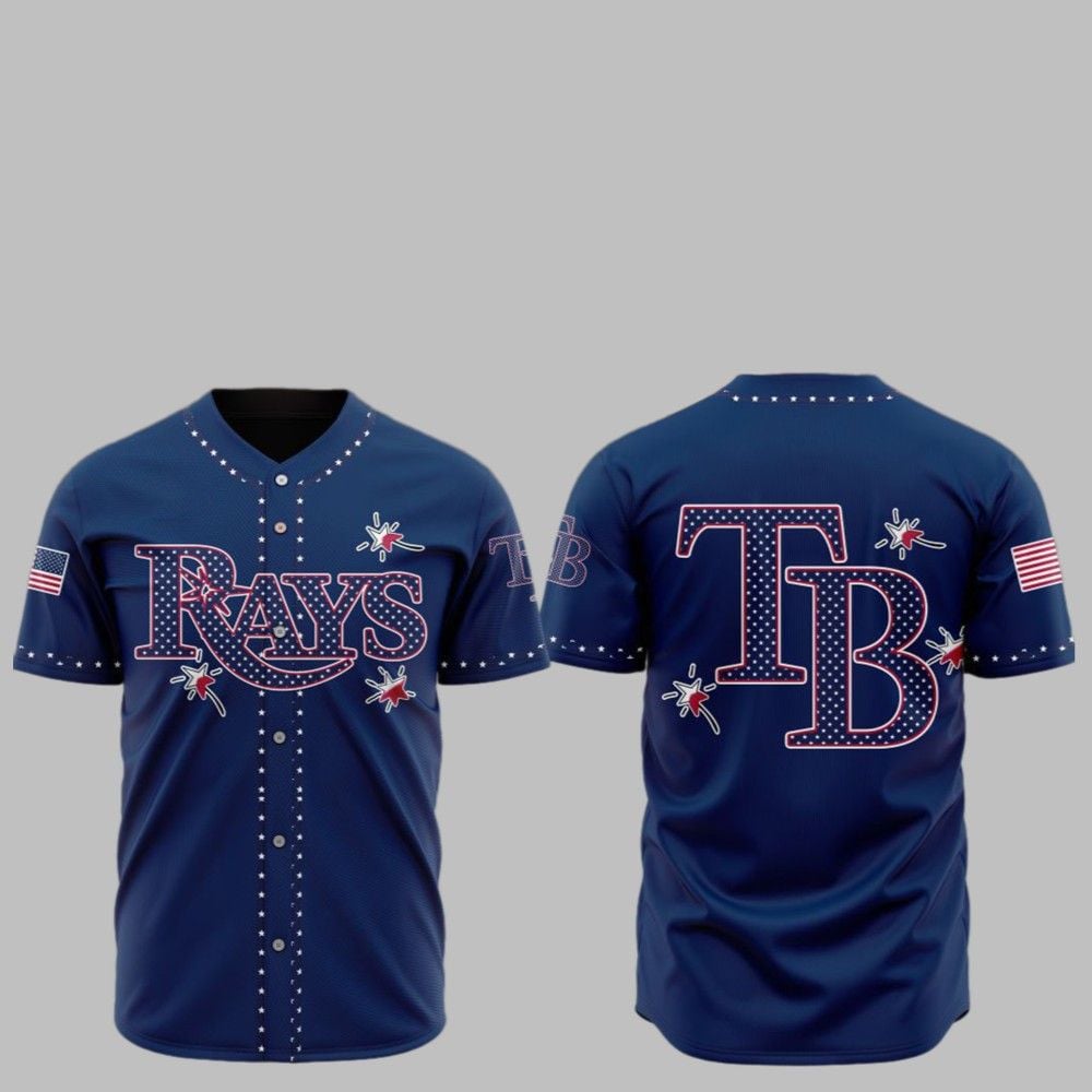 2025 Bay Rays Happy Independence Day Baseball Jersey - Grishko.com