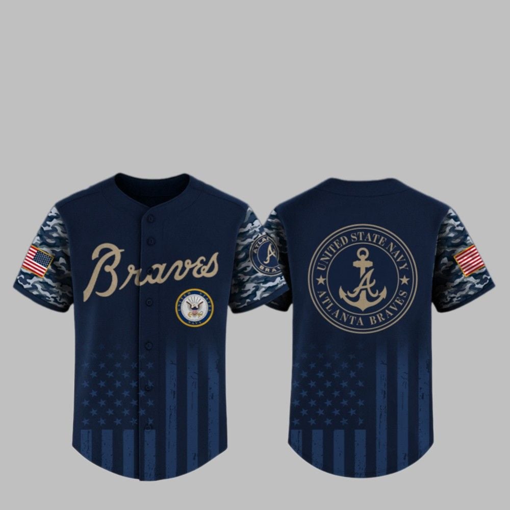 2025 Braves US Navy Appreciation Night Jersey - Grishko.com