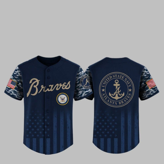 2025 Braves US Navy Appreciation Night Jersey - Grishko.com