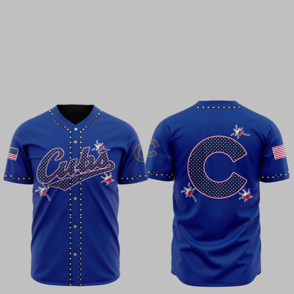 2025 Chicago Cubs Happy Independence Day Baseball Jersey - Grishko.com