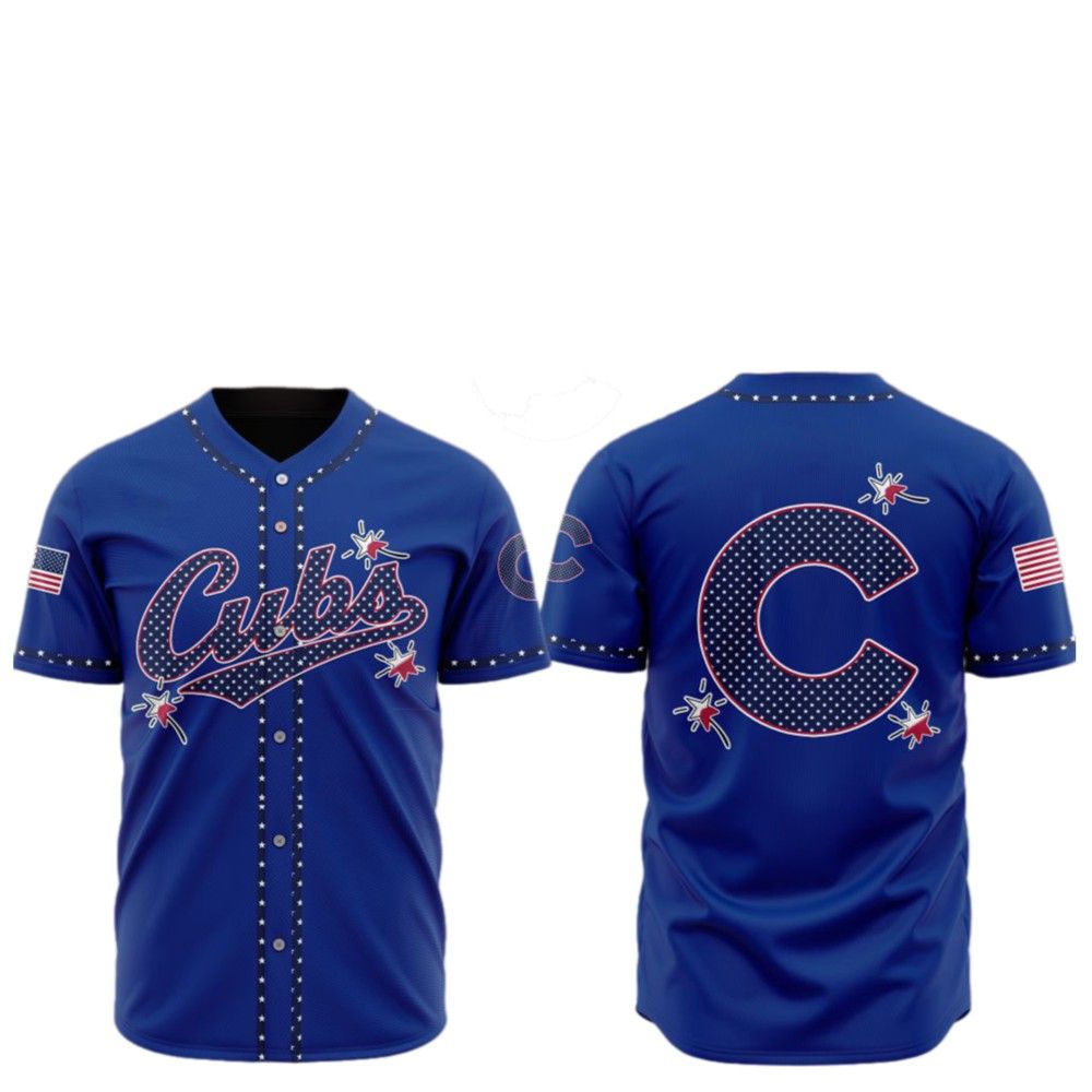 2025 Chicago Cubs Happy Independence Day Baseball Jersey - Grishko.com