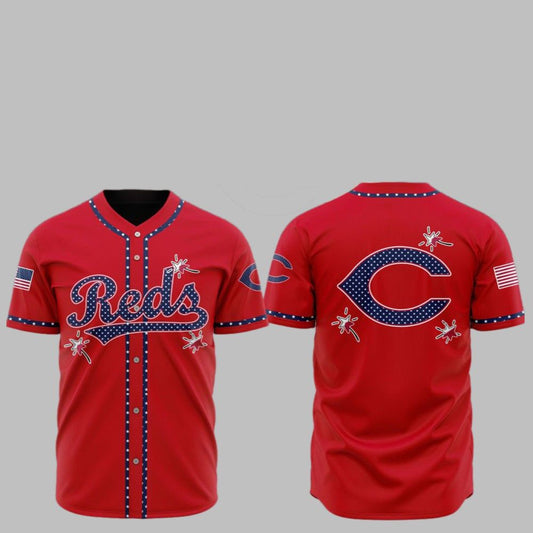2025 Cincinnati Reds Happy Independence Day Baseball Jersey - Grishko.com