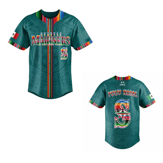 2025 Custom Mariners Mexican Heritage Night Jersey - Grishko.com