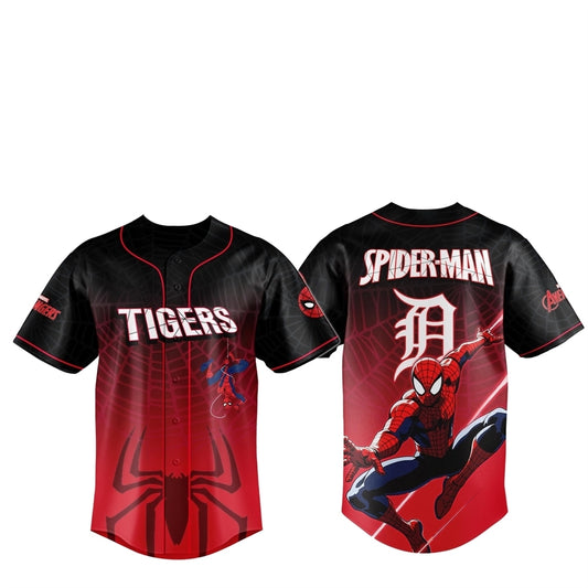 2025 Detroit Tigers Spider Man Night Baseball Jersey - Grishko.com