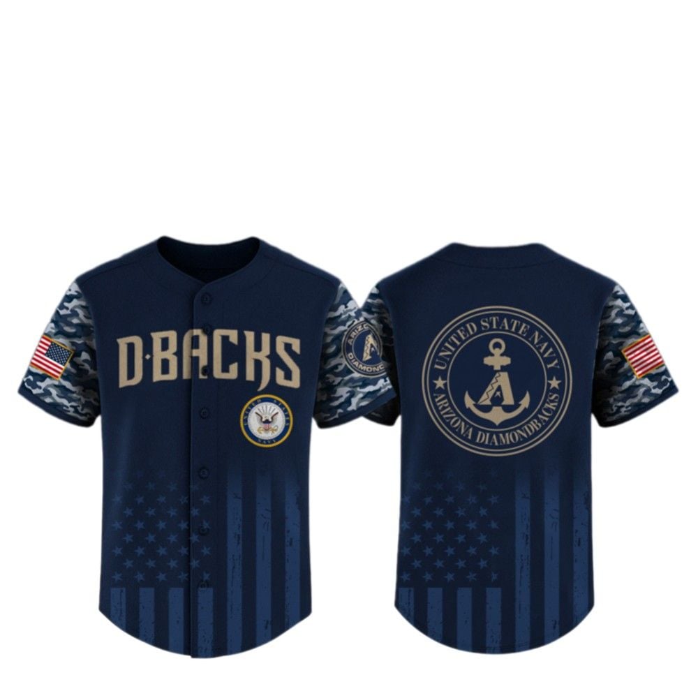 2025 Diamondbacks United State Navy Military Appreciatuon Night Jersey - Grishko.com