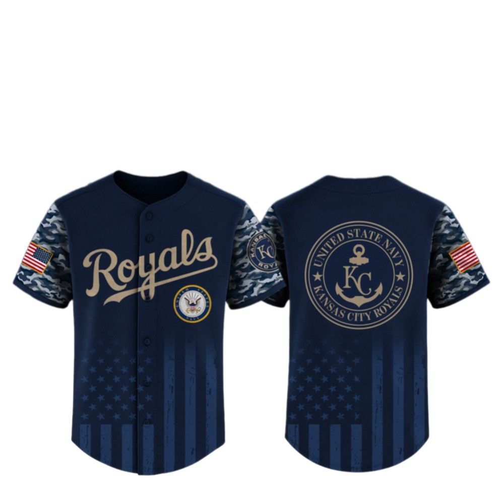 2025 KC Royals US Navy Appreciation Night Jersey - Grishko.com