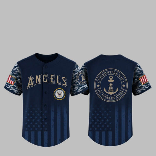 2025 LA Angels US Navy Appreciation Night Jersey - Grishko.com