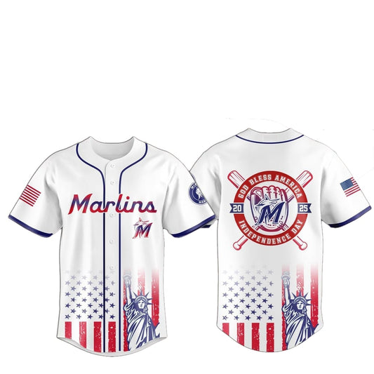 2025 Miami Marlins 4th Of July Independence Day Jersey - Grishko.com