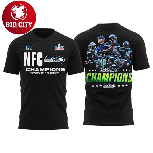 2025 NFC Champions Seahawks Two Sided Shirt
