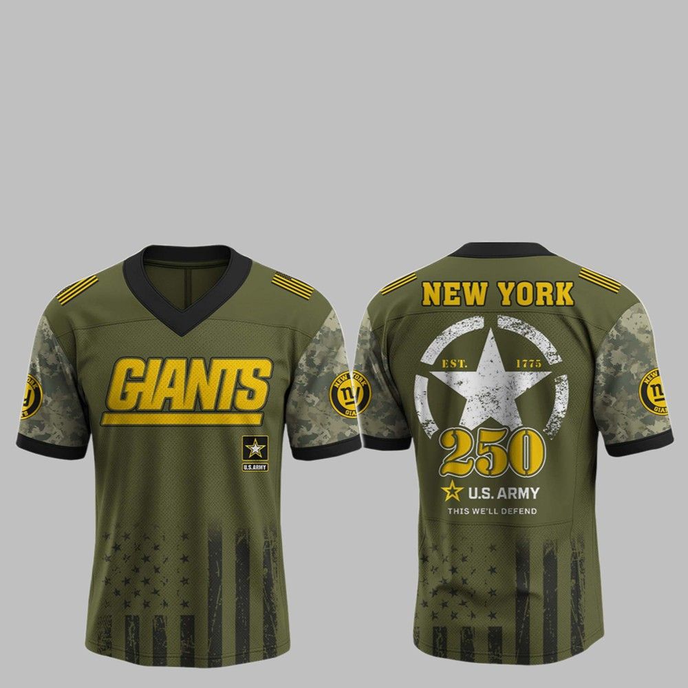 2025 NY Giants 250th Anniversary US Army Jersey - Grishko.com
