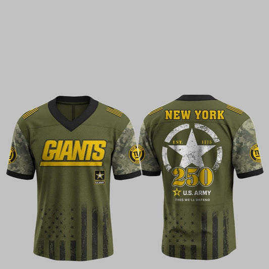 2025 NY Giants 250th Anniversary US Army Jersey - Grishko.com