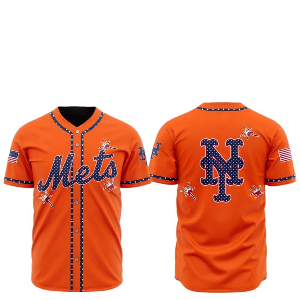 2025 NY Mets Happy Independence Day Baseball Jersey - Grishko.com