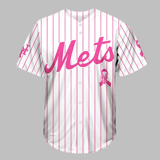 2025 NY Mets Cancer Awareness Night Baseball Jersey - Grishko.com