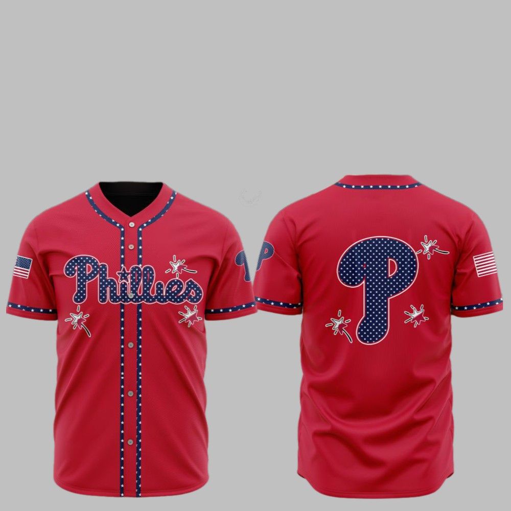 2025 Philadelphia Phillies Happy Independence Day Baseball Jersey - Grishko.com