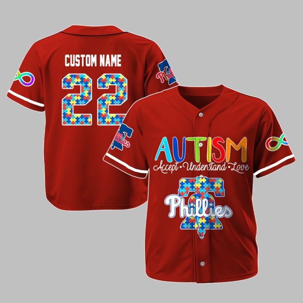 2025 Phillies Autism Awareness Baseball Jersey - Grishko.com