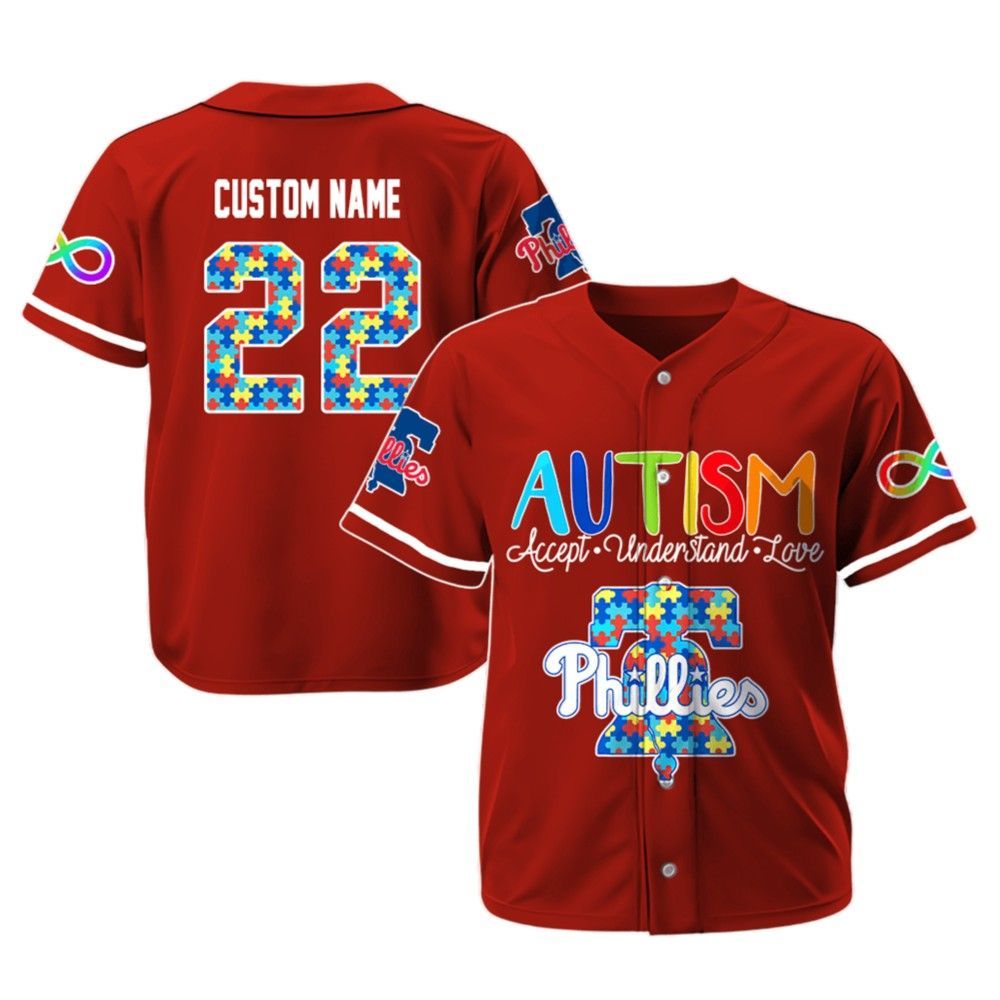 2025 Phillies Autism Awareness Baseball Jersey - Grishko.com