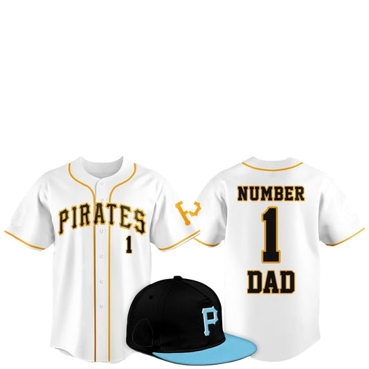 2025 Pittsburgh Pirates Father Day Number 1 Dad Baseball Jersey - Grishko.com