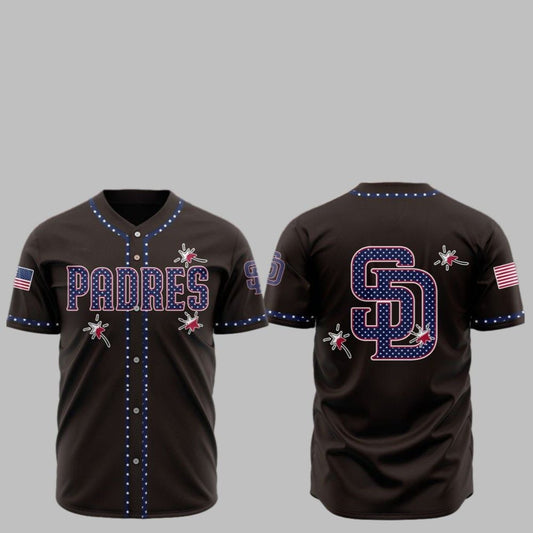 2025 SD Padres Happy Independence Day Baseball Jersey - Grishko.com